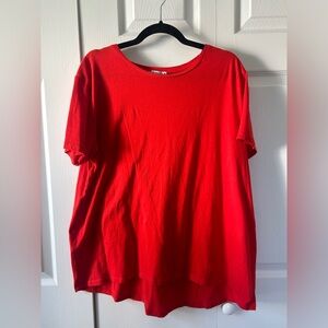 Zara Bold Red Crew Neck T Shirt- Size XXL